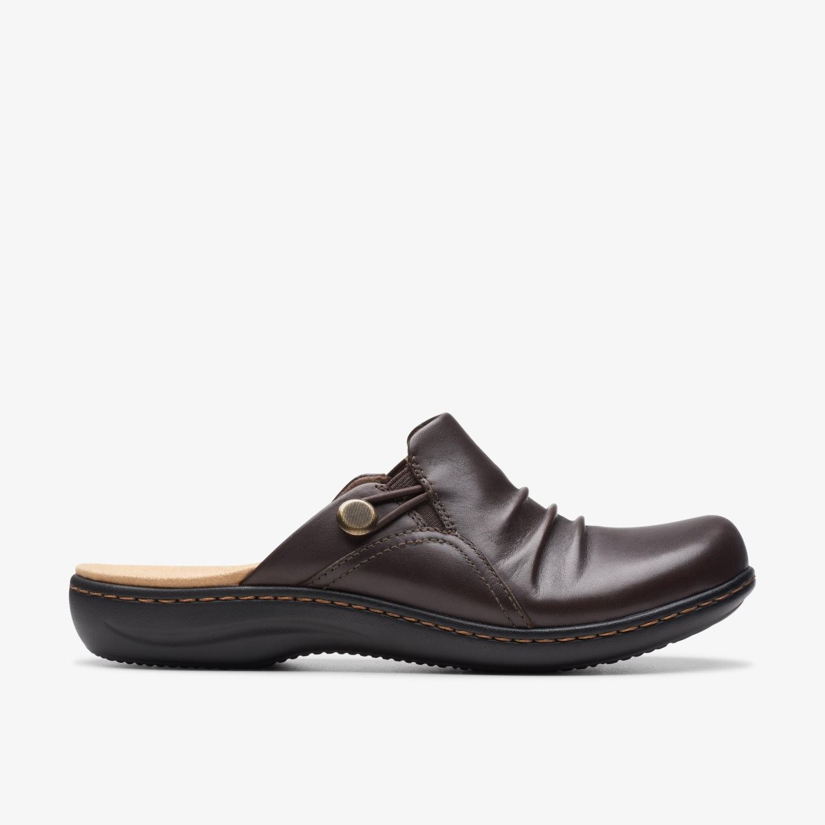 Clarks Laurieann Bay Dark Brown Leather Klompen Dames Donkerbruin | 0374651-WQ