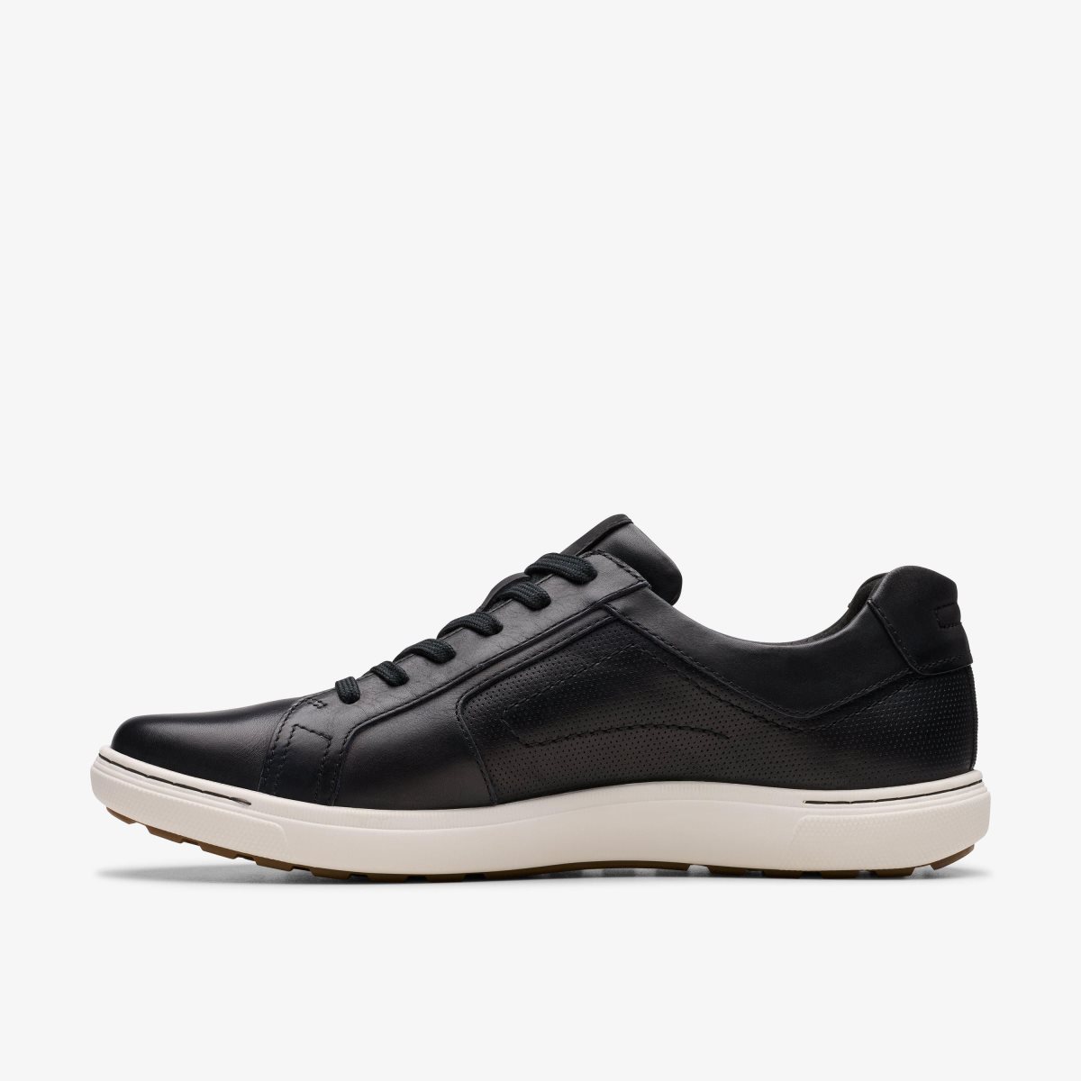 Clarks Mapstone Lace Black Leather Sneakers Heren Zwart | 8701296-CO