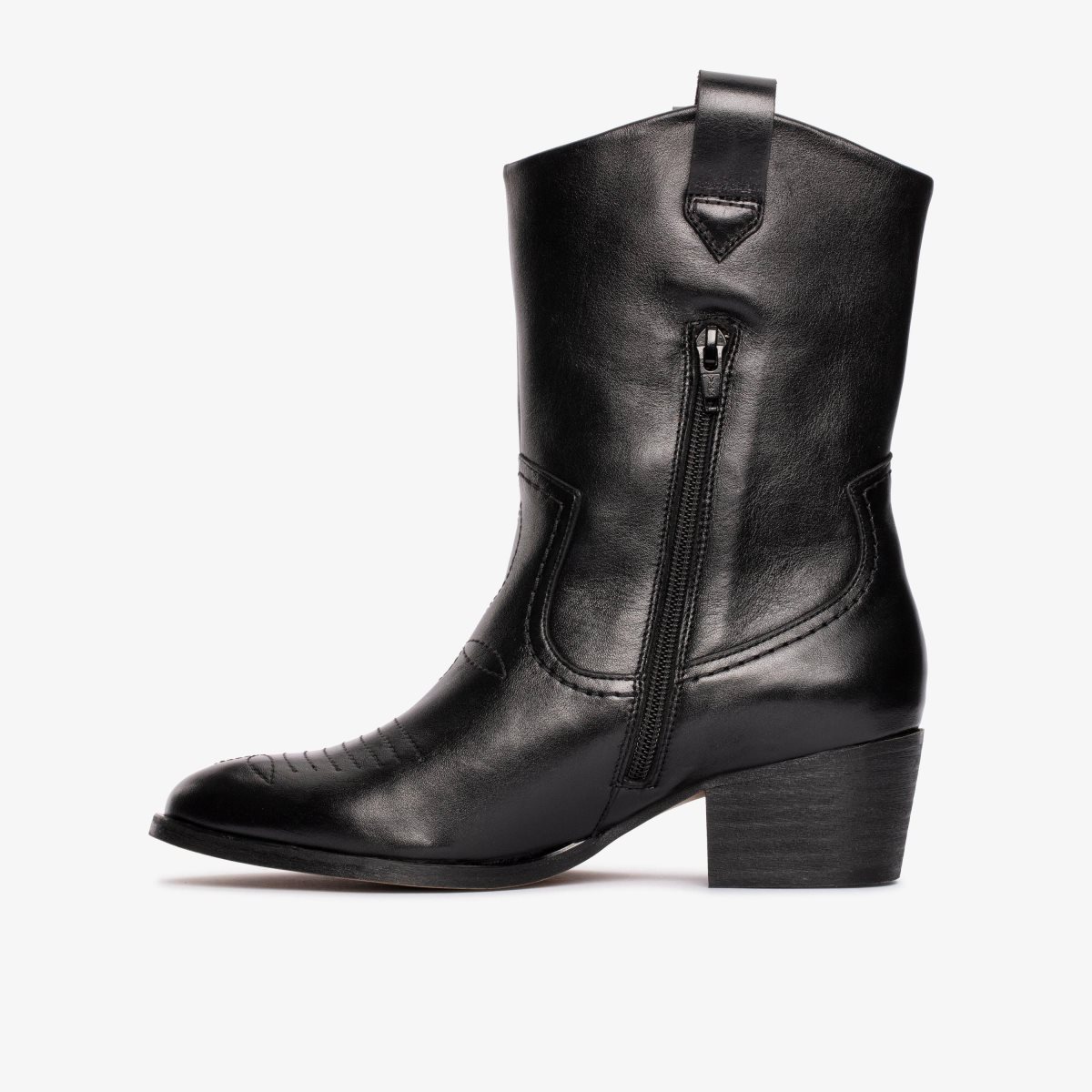 Clarks Octavia Up Black Leather Laarzen Dames Zwart | 4235980-IV