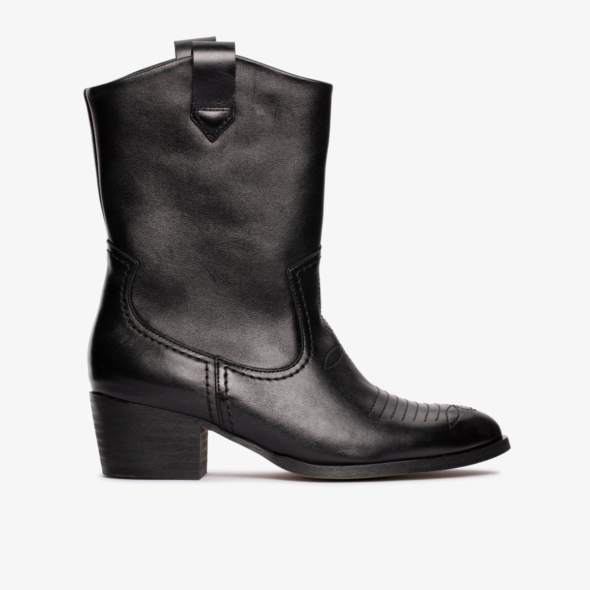 Clarks Octavia Up Black Leather Laarzen Dames Zwart | 4235980-IV