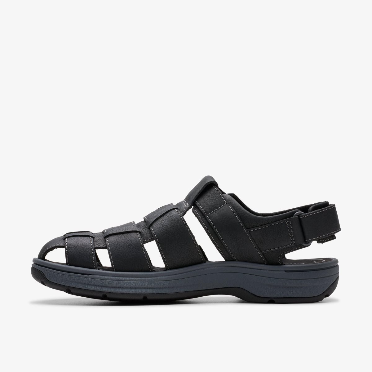 Clarks Saltway Cove Black Leather Sandalen Heren Zwart | 4769532-AG