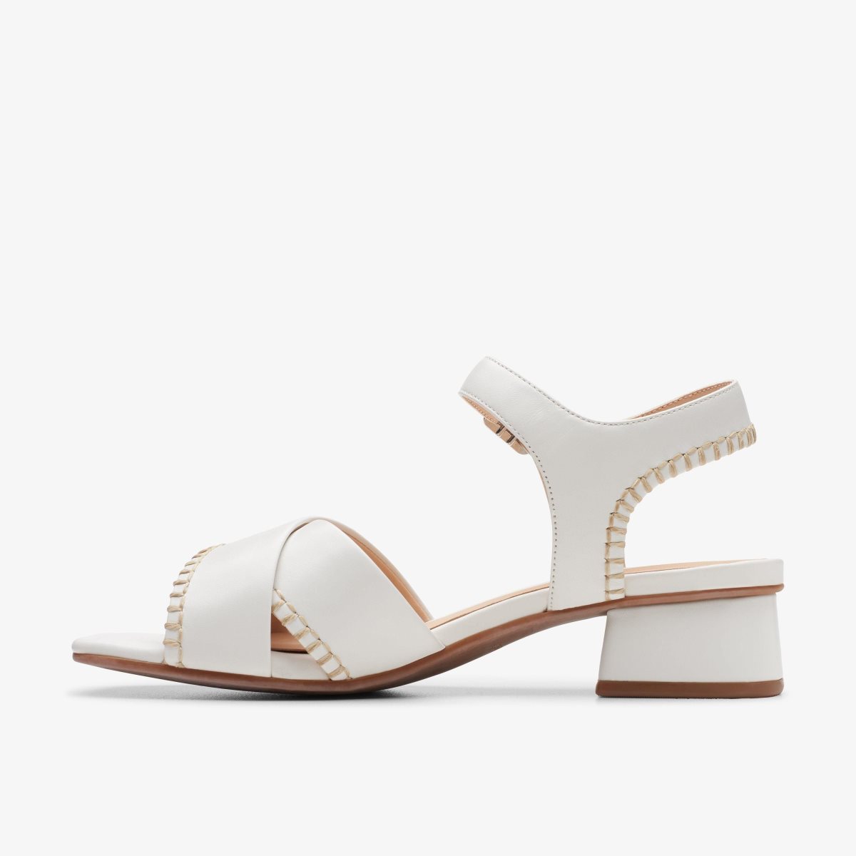 Clarks Serina 35 Cross Off White Leather Sandalen Dames Wit | 7492356-ZS