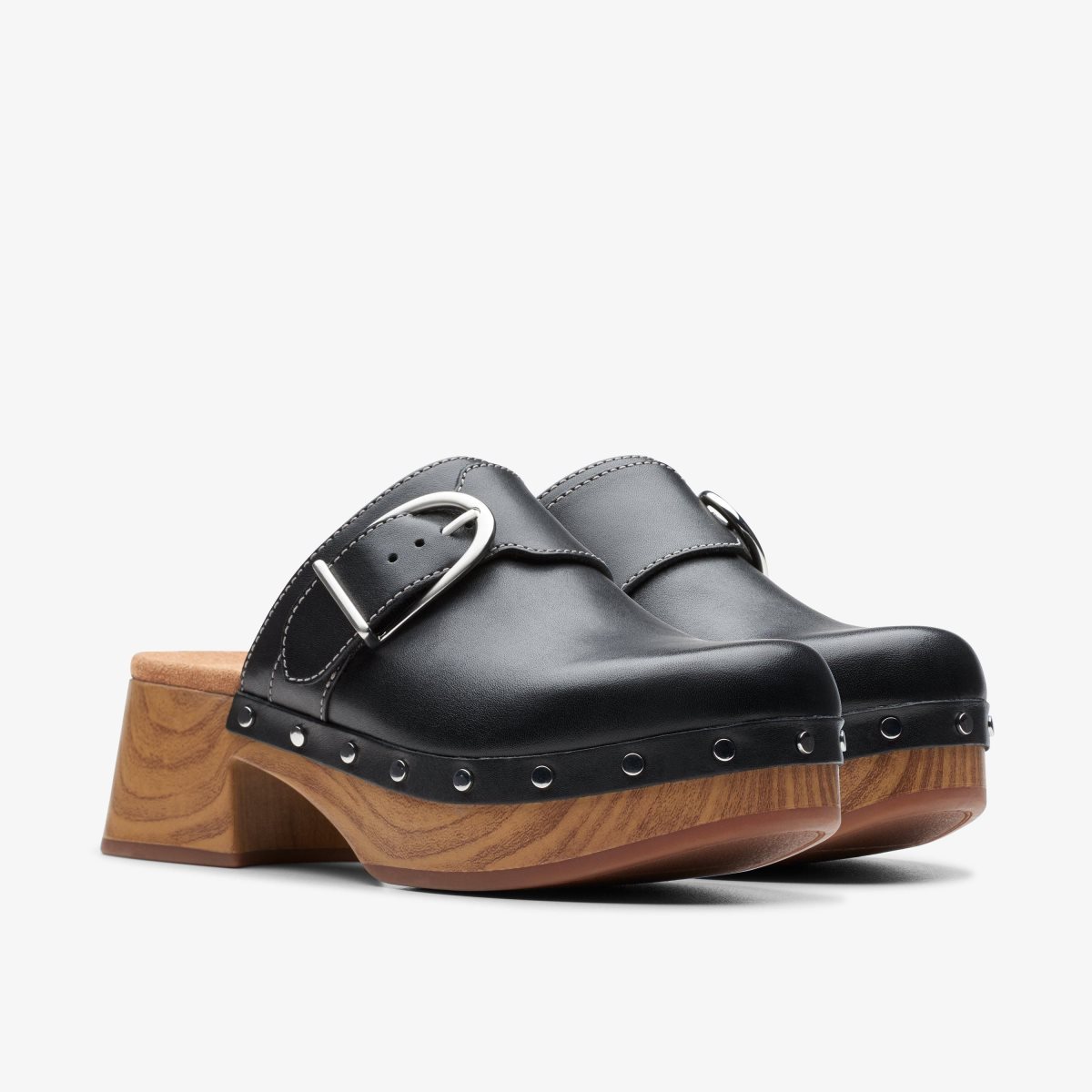 Clarks Sivanne Sun Black Leather Klompen Dames Zwart | 5134869-PO