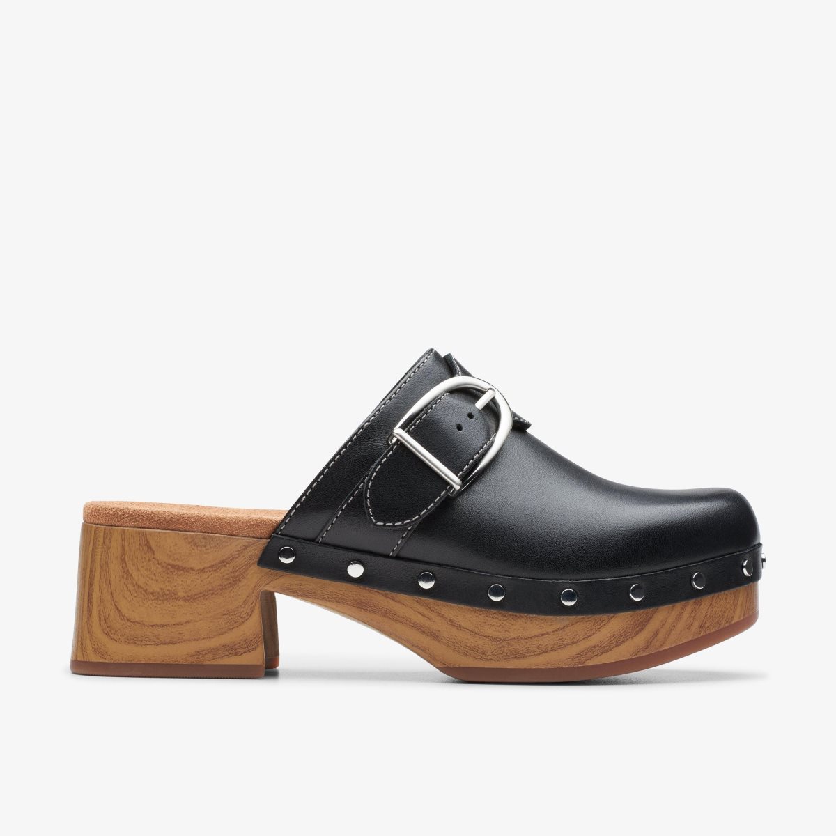 Clarks Sivanne Sun Black Leather Klompen Dames Zwart | 5134869-PO