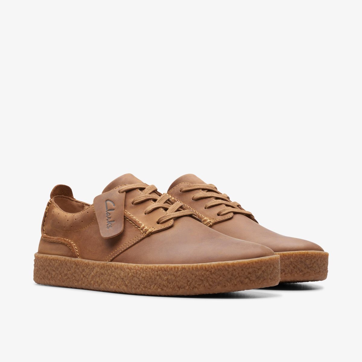 Clarks Streethill Lace Dark Tan Leather Sneakers Heren Donkerbruin | 6354281-RK