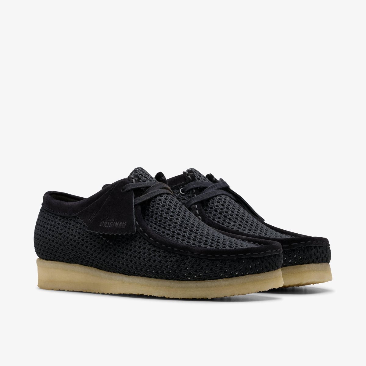 Clarks Wallabee Black Mesh Wallabees Heren Zwart | 4518673-LO