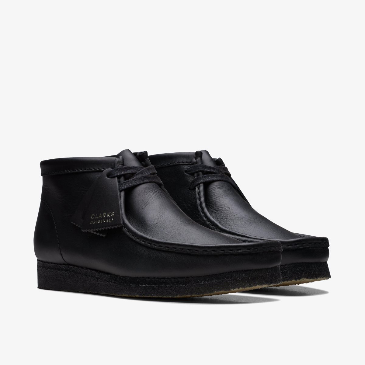 Clarks Wallabee Boot Black Leather Wallabees Heren Zwart | 9271053-UY