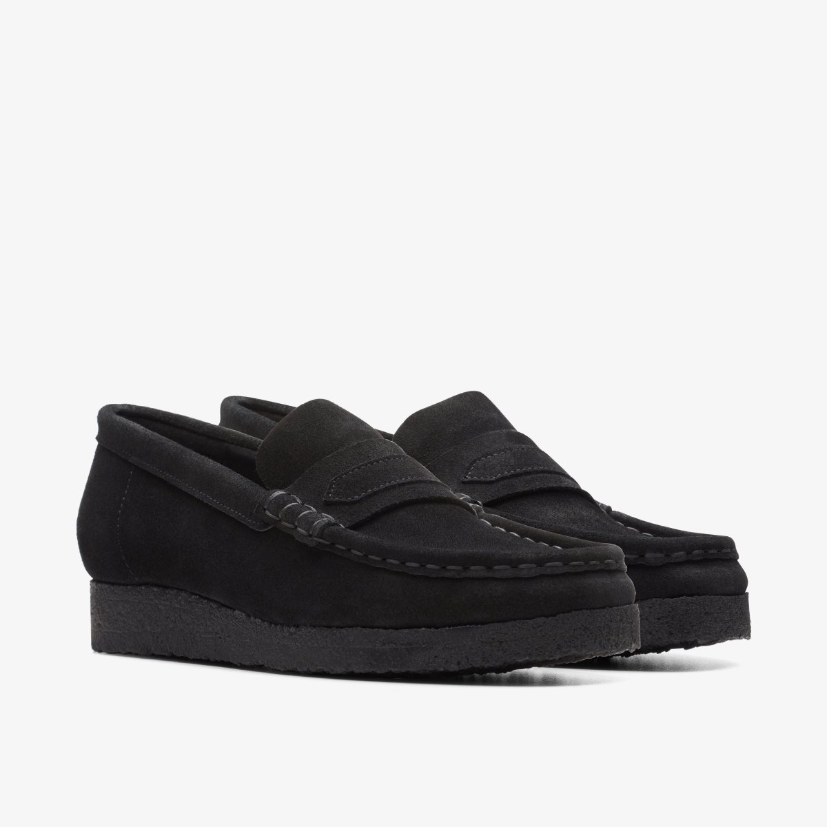 Clarks Wallabee Loafer Black Suede Slip Ons Dames Zwart | 1872630-KF