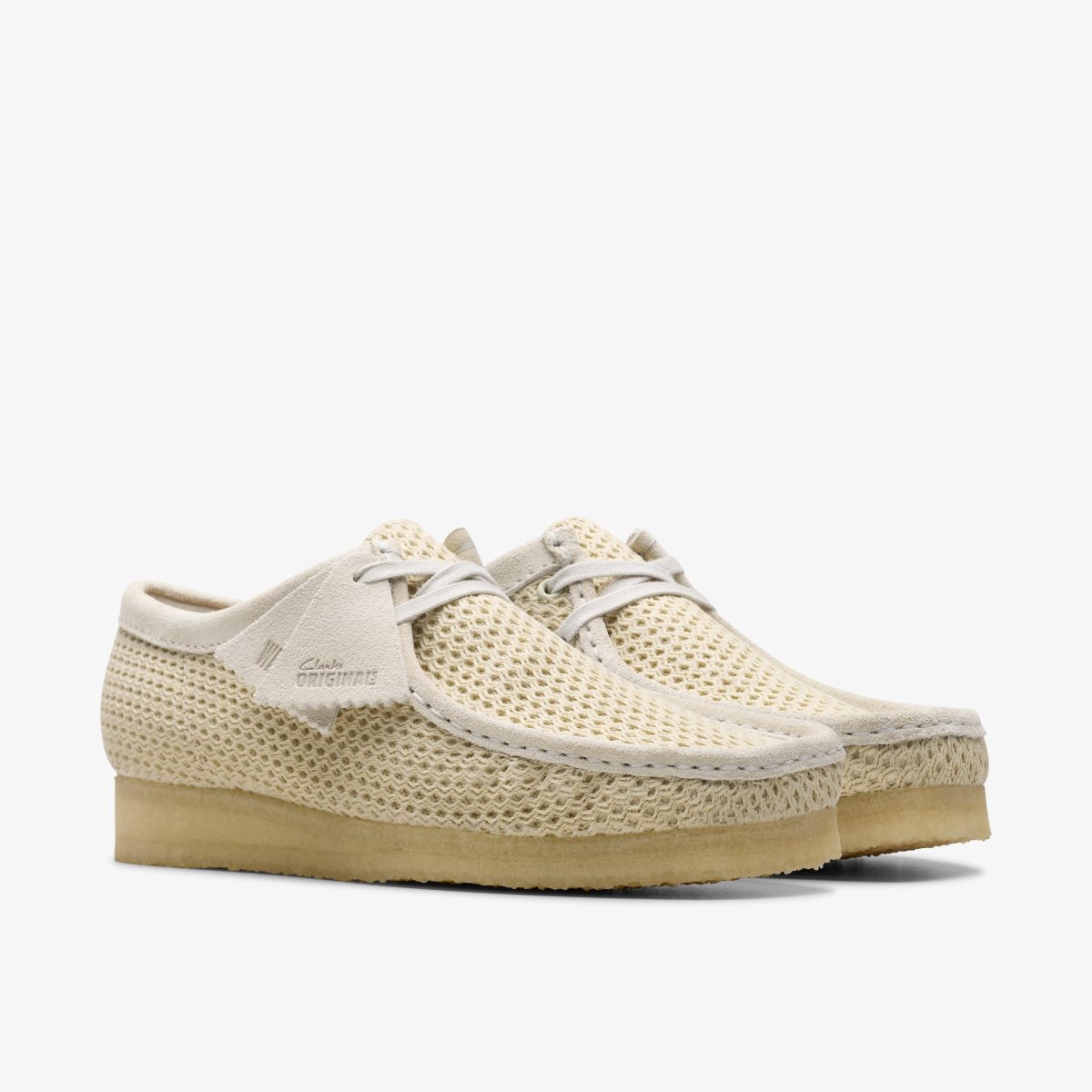 Clarks Wallabee Off White Mesh Wallabees Heren Wit | 6913025-AN