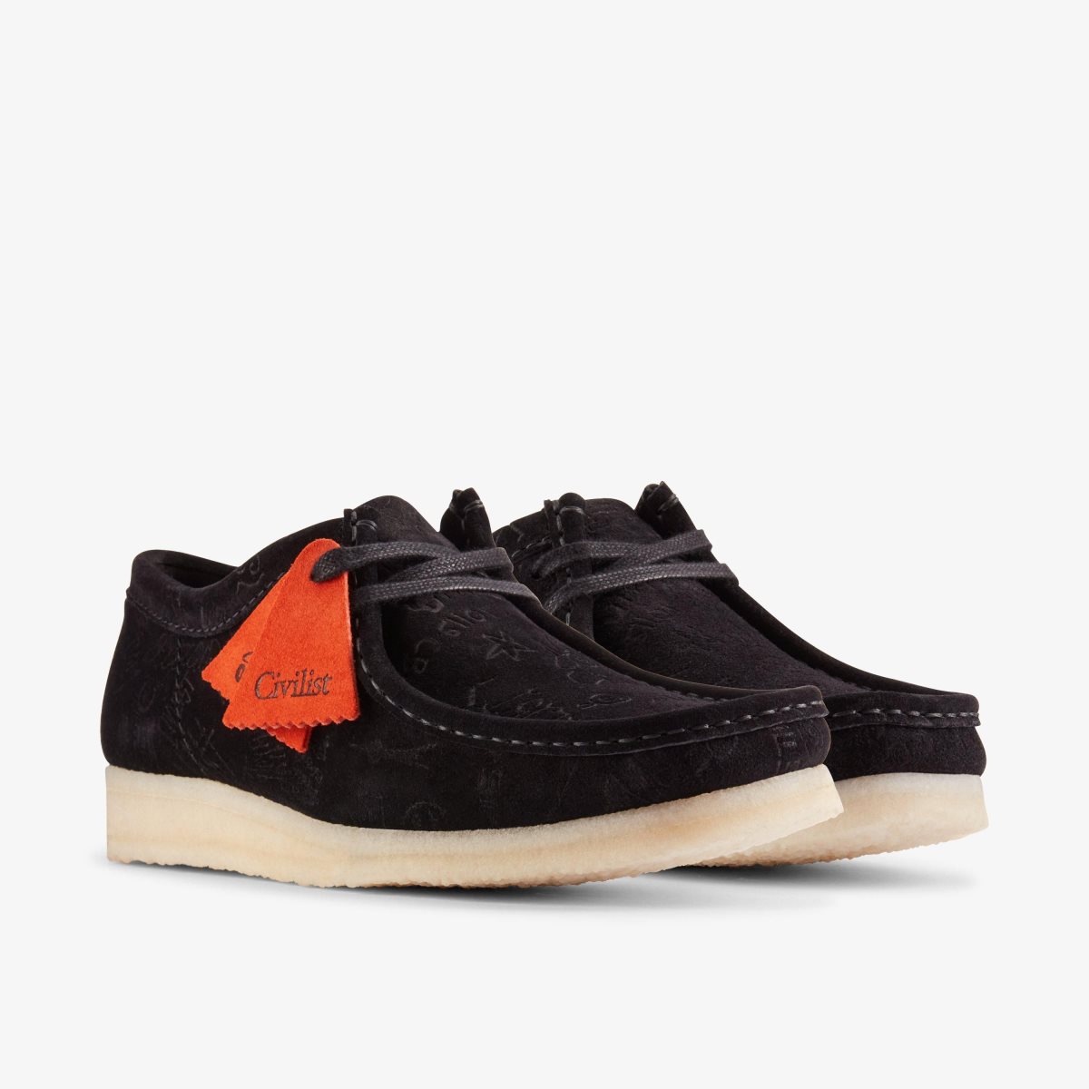 Clarks Wallabee X Civilist Black Deboss Wallabees Heren Zwart | 6587923-OA