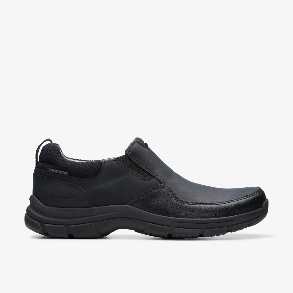 Clarks Walpath Step Black Leather Slip On & Loafers Heren Zwart | 2386591-RE