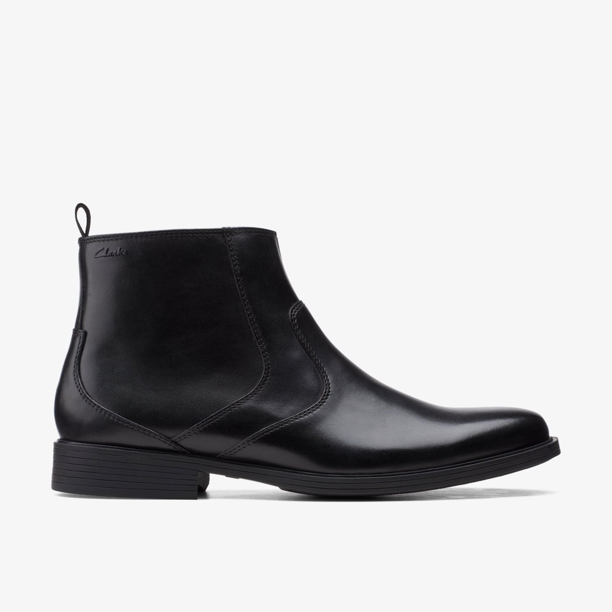 Clarks Whiddon Zip Black Leather Nette Schoenen Heren Zwart | 0238796-OT